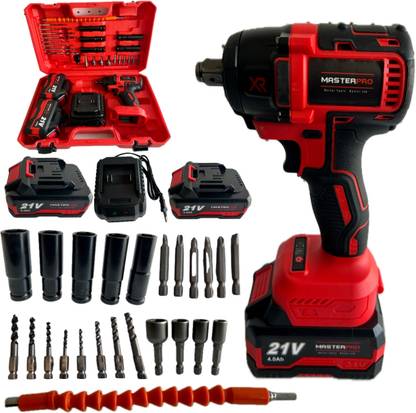 MASTER PRO MPT CORDLESS BRUSHLESS IMPACT WRENCH 21V LITHIUM ION BATTERY & CHARGER 25 TYPE TOOLS Cordless Impact Wrench
