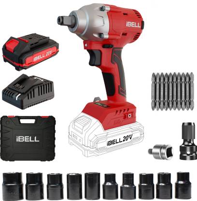 iBELL BW20-32,Brushless Cordless Impact Wrench,20V,300Nm,3000RPM,2.0Ah Batteries+BMC Cordless Impact Wrench