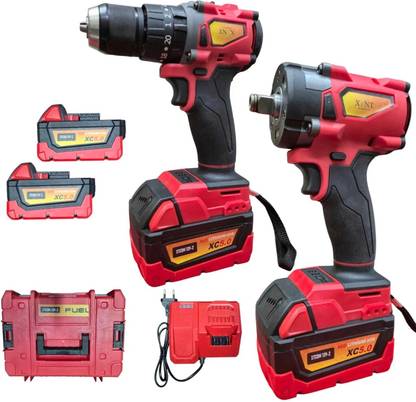 NTH XLNT 2PCS BL CORDLESS COMBO 2X21V/5AH BATTERIES + IMPACT DRILL 52NM + 390NM Cordless Impact Wrench