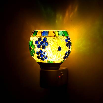 Gojeeva LED Kapoordani/Aroma Oil Diffuser With On Off Switch To Toggle For Burner & Lamp Glass, Plastic, Steel Incense Holder Set