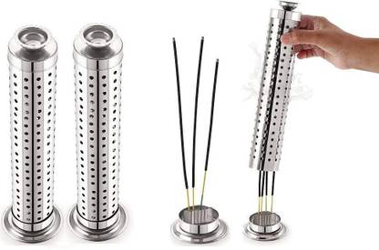 Agarbatti Stand with Ash Catcher for Puja Ghar,Dhupbatti Stand For Home,Office Stainless Steel Incense Holder