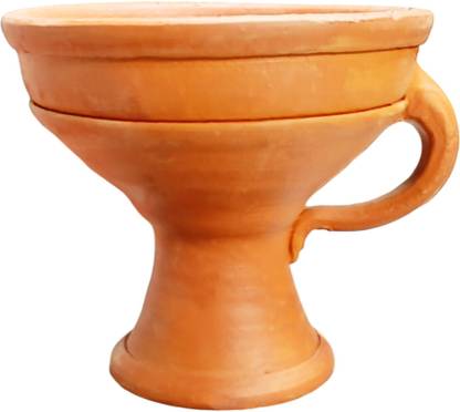mritcraft Handcrafted Clay Dhoop Dani Loban Dhoop Incense Holder for Aromatic Bliss Pottery, Terracotta Incense Holder