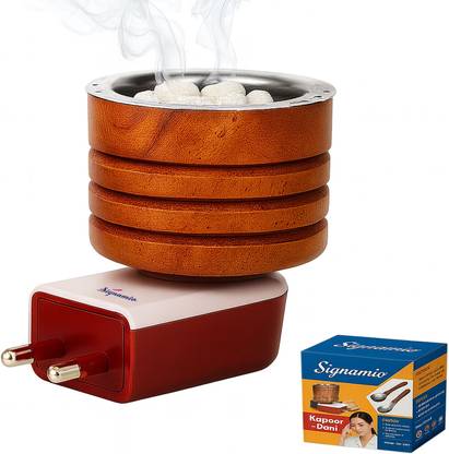 Signamio Electrical Camphor Diffuser, Burner,Kapoor Machine, Wooden Incense Holder