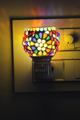 BFAAST LED Kapoordani/Aroma Oil Diffuser With On Off Switch For Burner & Night Bulb Glass, Plastic Incense Holder