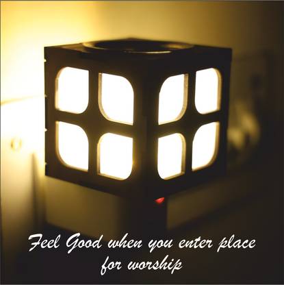 BHAGIRATHI TRADERS Electrical Camphor Diffuser with On/Off Switch to Toggle Between Burner& Lamp Ceramic, Wooden Incense Holder
