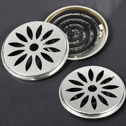 ZWINKO Mosquito Coil Holder, Mosquito Coil Incense Burner with Cover for Outdoor Stainless Steel Incense Holder