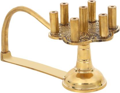 DOKCHAN Brass antique Incense Holder Agarbatti Stand With Unique handle Designing Brass Incense Holder
