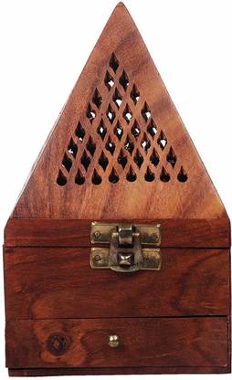 WOODISA KRAFTS WOODISA KRAFTS Handmade Wooden Incense Sticks Holder Wooden Pyramid Incense Box Wooden Incense Holder