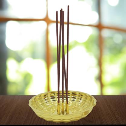 DIVINEDECOR Pure Brass Agarbatti Stand, Five stick holder Brass Incense Holder