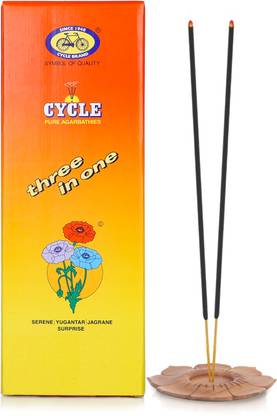 Cycle Three in One Agarbatti with 3 Signature Fragrance - Health, Wealth & Happiness. - Lily, Floral, Woody, Natural