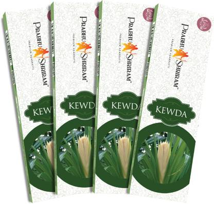 PRABHU SHRIRAM Premium & Luxury Kewda Incense Sticks Charcoal free agarbatti40 Sticks X 4 Nature Inspired Fragrance