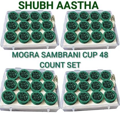Shubh Aastha Mogra Loban Sambrani Cup 48 Count (Supreme Quality Promise) Mogra, Loban, Guggal