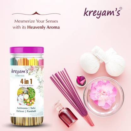 Kreyam's Monthly Pack Agarbatti Incense Sticks Combo Pack Multi Fragnance Pack