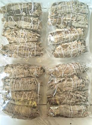 Alakh Niranjan High quality Indian Sage bundles 4 pack of 100 gm (25gm x 16 bundles) Sage