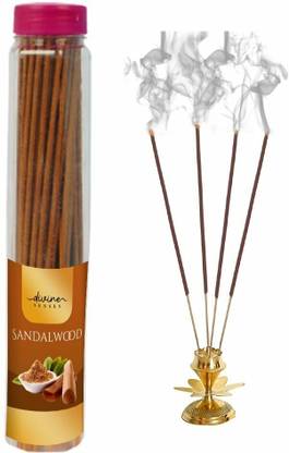 Divine Senses Sandalwood Incense Sticks Pack of 60 | Natural Relaxing | Ritualistic Fragrance