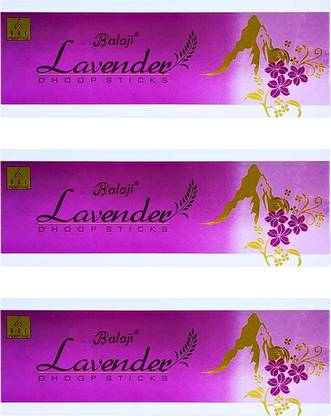 Balaji Lavender Dhoop Sticks Combo, Agarbatti for Meditation, Yoga & Puja,60G Each, Lavender