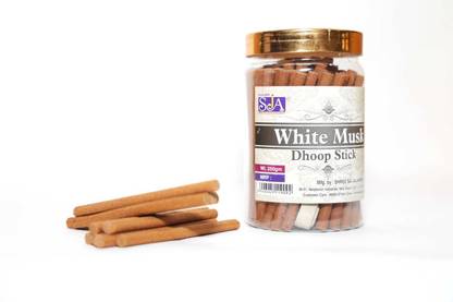 SJA WHITE MUSK PREMIUM BAMBOOLESS DHOOP STICK white musk