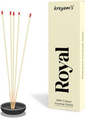 Kreyam's Royal Agarbatti Incense Sticks for Pooja Items charcoal Free 45 Sticks 80 Gms