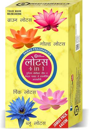 Parag Fragrances Lotus 4 in 1 Incense Sticks/Agarbatti Real Essential Oils Home Fragrance