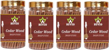 RUVIO Premium Cedar Wood Incense Sticks - Serenity Collection -100g Pack Of 4 Cedar Wood