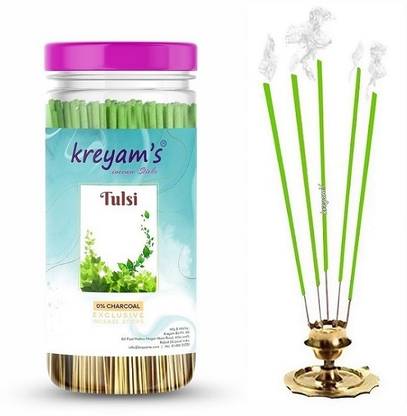 Kreyam's Tulsi Agarbatti Dhoop Stick Agarbatti Tulsi, Deluxe, Fentasiya, Ponds, Melan 240 incense sticks