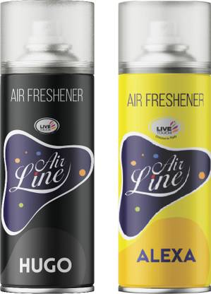 Live Touch Air Line Hugo & Alexa Air Freshener | Pack Of 2 x 225 ml | Narayani And Company Multi