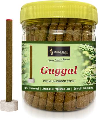 DOKCHAN Guggal Dhoop Sticks for Puja (Charcoal Free), Pack of 80Gm Dhup Batti Stick Guggal