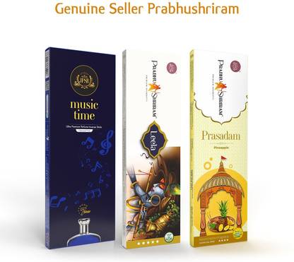 PRABHU SHRIRAM Music Time-Leela-Pineapple Incense Agarbatti| 158 Sticks|Pack-3 Phool Fragrances Nature Inspired Fragrance, Premium Designer Perfumes