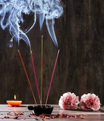 Poioo Luxury Incense Sticks Agarbatti, Zero Charcoal, Premium Agarbatti (400g) Rose, Chandan, Chocolate, Golden Apple, Pineapple
