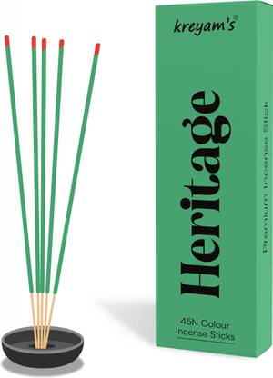 Kreyam's Heritage Agarbatti Incense Sticks for Pooja Items charcoal Free 45 Sticks 80 Gms