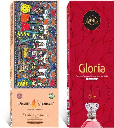PRABHU SHRIRAM Prabhu Avtaran-Gloria Incense Agarbatti| 118 Sticks|Pack-2 Phool Fragrances Nature Inspired Fragrance, Premium Designer Perfumes