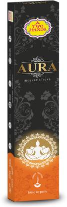 GT Two Hands Aura Eco Premium Agarbathi,Long-Lasting Incense Sticks Aromatherapy Natural ,Nag Champa, Masala, Earthy