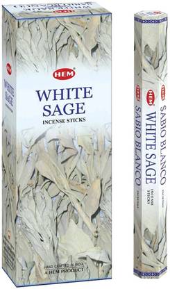 Hem Premium White Sage Incense Sticks - 100% Natural Smudge Sage Leaves Aggarbatti for Room Freshener, Meditation, Pooja, Cleansing