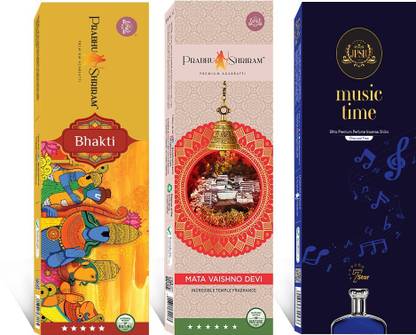 PRABHU SHRIRAM Bhakti-Mata Vaishno Devi-Music Time Incense Agarbatti|158Sticks|Phool Fragrances Nature Inspired Fragrance, Premium Designer Perfumes
