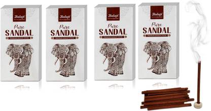 RAJ Box Pack of 4 (22 Sticks Per Box) Pure Sandal Premium Dry Dhoop Incense Sticks Sandal