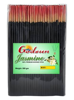 GODSUN 100% Premium Jasmine Agarbatti for temple pooja and positive thoughts positive Energy Quality fragrance Jasmine incense Sticks
