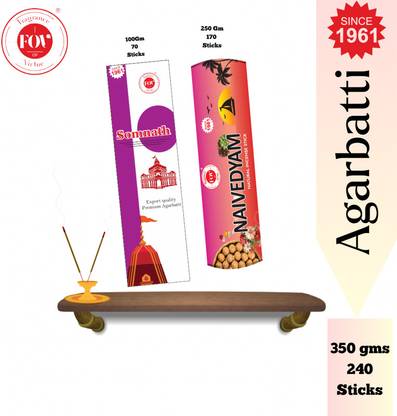 Fragrance of Virtue Somnath temple and Navedyam Fragrance Agarbatti for pooja and daily use Somnath+Navedyam