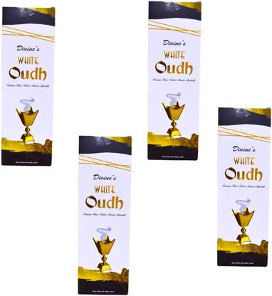 DIVINE White Oudh Luxury Hand Rolled Masala Agarbatti (Pack of 4) Multi - Fragrance