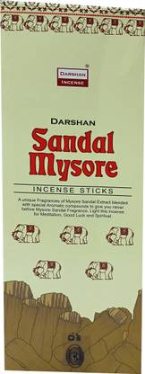 Darshan Sandal Mysore Agarbatti Masala Incense Stick Natural Fragrance Pack Of 6