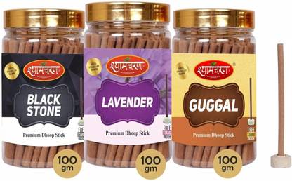 shyamcharan Incense Dhoop Sticks, Fragrance - Blackstone, Lavender, Guggal Pooja Room Items dhoop bati, agarbatti incense sticks
