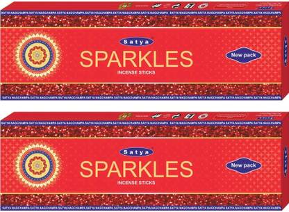 Satya Sparkles Incense Sticks (Pack of 2) Resins, Aromatic Oils, Long Lasting, Strong, Popular