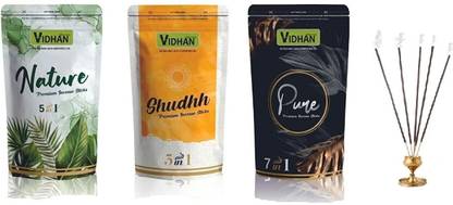 vidhan AGARBATTI Family Pack 400 Gram X 3 ( 1.2 KG ) Combo Pack . 7 in 1 , 5 in 1 , 3 in 1, BULK PACK, 15 SCENTED DIFFERENT FLAVOURS