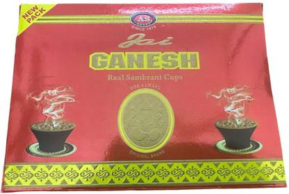 A S Agarbathi Works JAI GANESH REAL SAMBRANI CUPS LOBAN