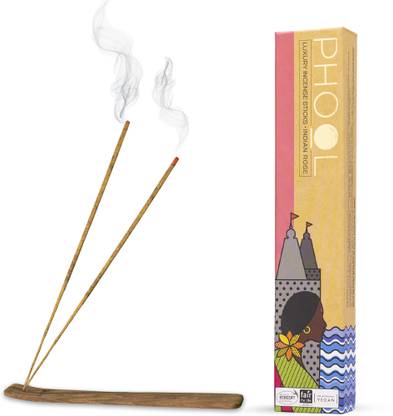 Phool Luxurious Indian Rose Incense Sticks | Handcrafted Temple Flower Agarbatti Indian Rose