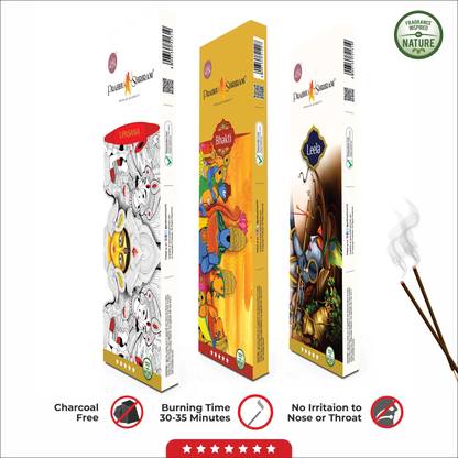 PRABHU SHRIRAM Shraddha Shakti Series Combo Pack Incense Agarbatti Sticks| Pack of-3|210gm| Nature Inspired Fragrance
