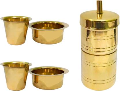 Ayyappantraders Traditional Kumbakonam 1 Coffe Filter with 2 Dabara Set for Home Indian Coffee Filter