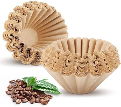 HASTHIP 100 Count Basket Coffee Filters Natural Unbleached Paper Indian Coffee Filter