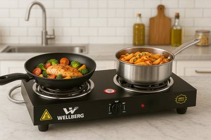 WELLBERG 2000 W Radiant Cooktop Jog Dial