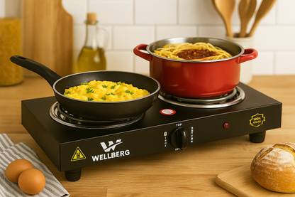 WELLBERG 2000 W Radiant Cooktop Jog Dial