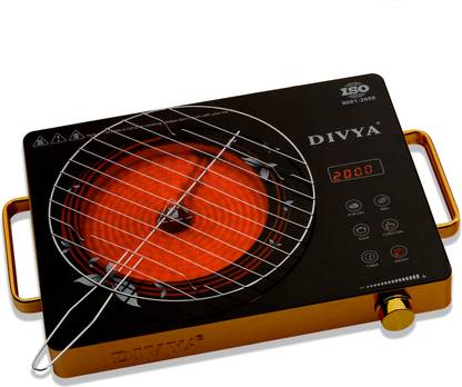 DIVYA 2000 W Radiant Cooktop Jog Dial, Touch Panel